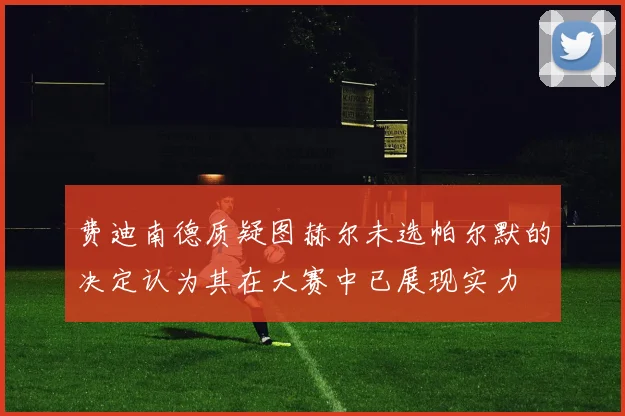 费迪南德质疑图赫尔未选帕尔默的决定认为其在大赛中已展现实力